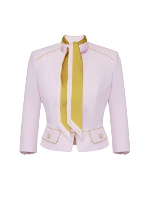 Giacca in crepe c/foulard rosa/curry Elisabetta Franchi | Giacche | GIT5151E2DK3